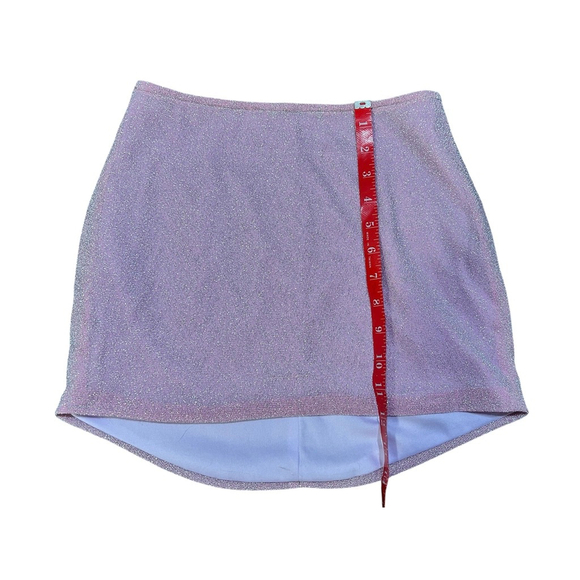 SNDYS Glitter Mini Skirt Pink Sparkle Size S - Picture 4 of 8